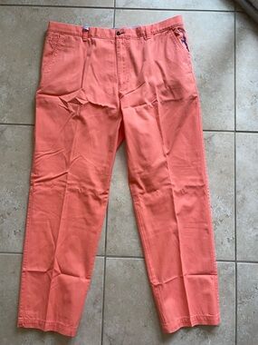 True Flies “Manasota” coral chino pants